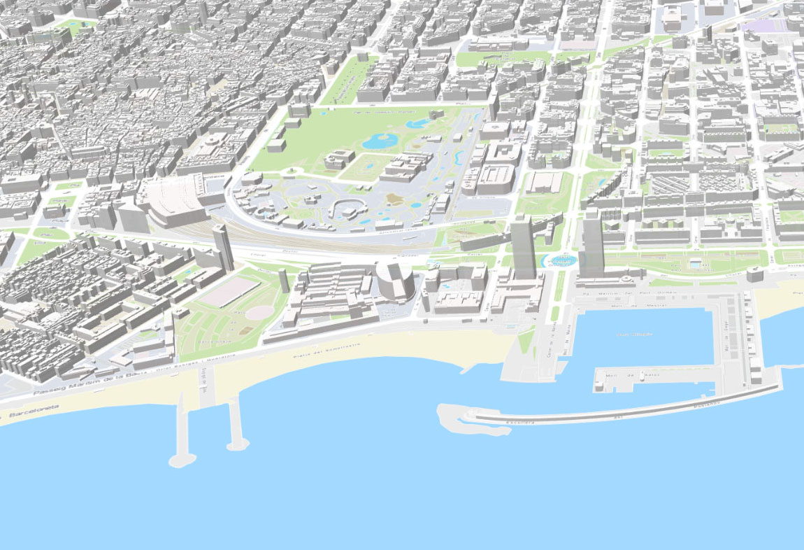 mapa 3d barcelona litoral